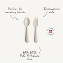 Mushie Silicone Dinnerware Fork & Spoon Set - Powder Blue Image 8
