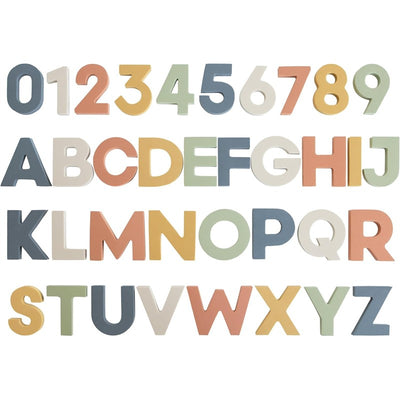 Colorful foam letters and numbers for bath play, featuring a variety of pastel colors in playful designs.