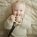 Mushie Linen Pacifier Clip 2-Pack - Powder Blue/Deep Sea Image 5