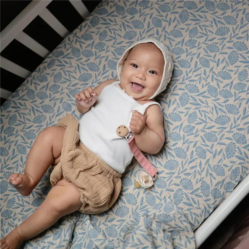 Mushie - Linen Pacifier Clip – 2 Pack, Dusty Rose/Shifting Sand Image 5