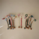 Mushie Linen Pacifier Clip 2-Pack - Dusty Rose/Shifting Sand Image 8