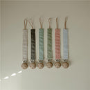 Mushie Linen Pacifier Clip 2-Pack - Dusty Rose/Shifting Sand Image 9