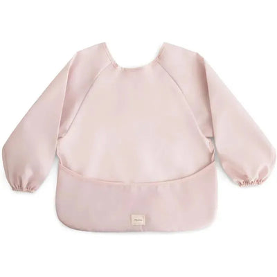 Mushie - Long Sleeve Baby Bib, Waterproof Fabric, Adjustable Fit for Ages 6-24 Months, Blush Image 1