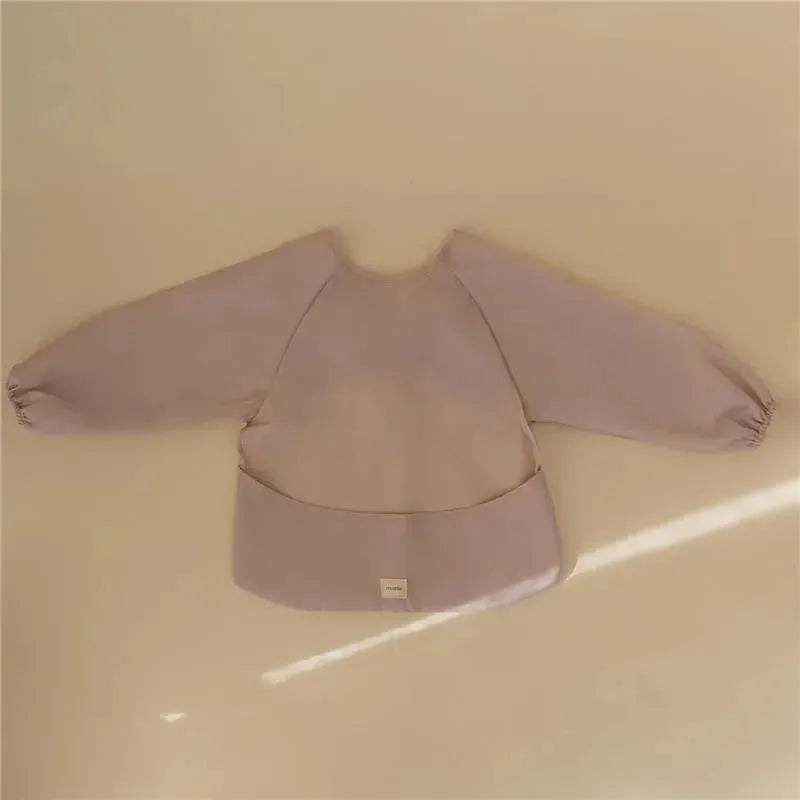 Mushie - Long Sleeve Baby Bib, Waterproof Fabric, Adjustable Fit for Ages 6-24 Months, Blush Image 8