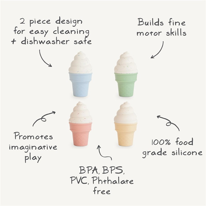 Mushie Silicone Mix and Match Ice Cream Toy 4-Pack Image 2