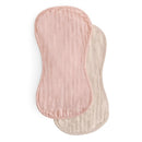 Mushie Organic Cotton Muslin Burp Cloths 2-Pack - Blush/Fog Image 2