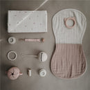 Mushie Organic Cotton Muslin Burp Cloths 2-Pack - Blush/Fog Image 3