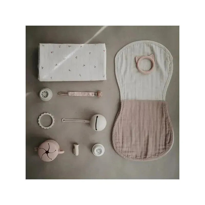 Mushie - Muslin Burp Cloth Organic Cotton 2-Pack - Blush/Fog Image 2