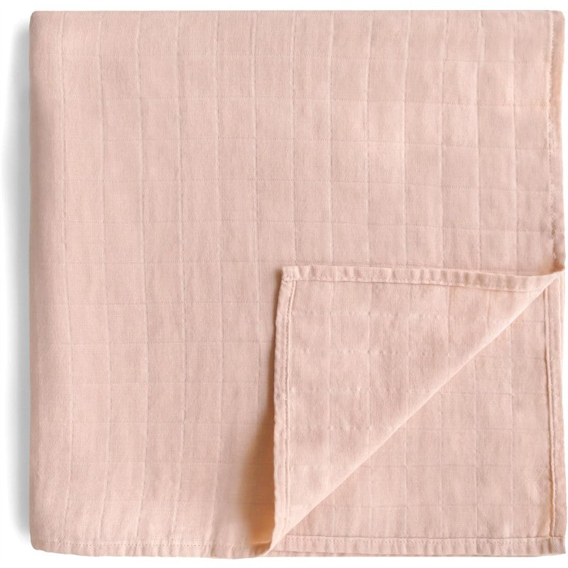 Mushie Muslin Swaddle Blanket - Blush Image 9