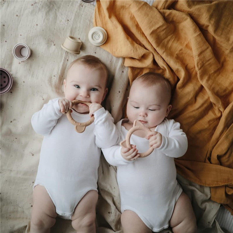 Mushie Organic Cotton Muslin Swaddle Blanket - Fall Yellow Image 4