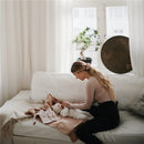 Mushie Organic Cotton Muslin Swaddle Blanket - Natural Image 3