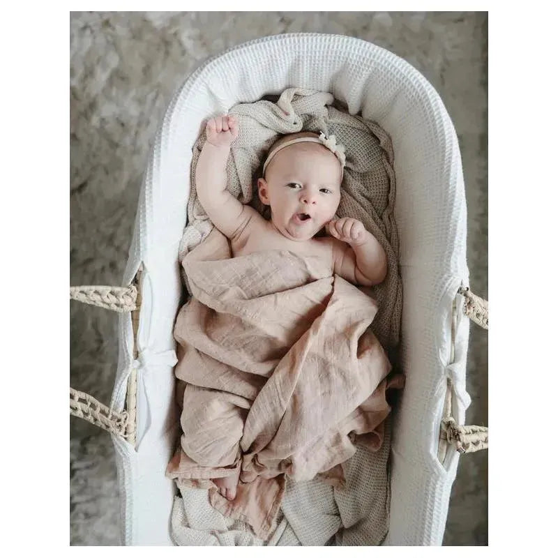 Mushie - Muslin Swaddle Blanket - Natural Image 4