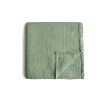 Mushie - Muslin Swaddle Blanket - SAge Image 1