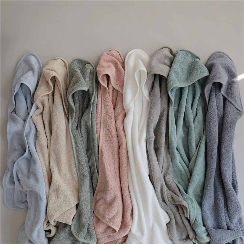 Mushie Hooded Towel - Baby Blue Image 8