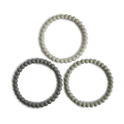 Mushie - Pearl Teething Bracelet (Green Tea/Cool Gray/Sea Salt) Image 1