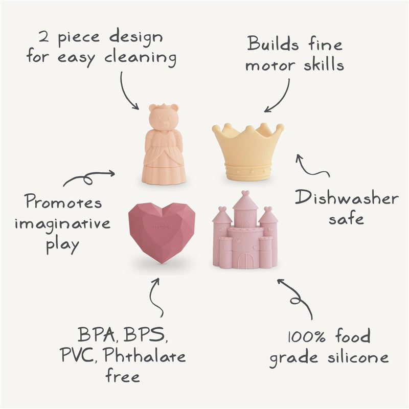Mushie Princess Mold-Free Bath Play Set 4-Pack Image 9