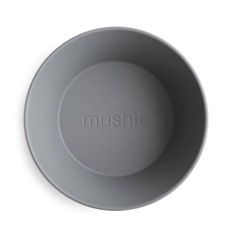 Mushie Silicone Round Bowl Dinnerware Set 2 Pack - Smoke Image 2