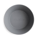 Mushie Silicone Round Bowl Dinnerware Set 2 Pack - Smoke Image 2