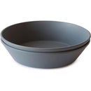 Mushie Silicone Round Bowl Dinnerware Set 2 Pack - Smoke Image 4