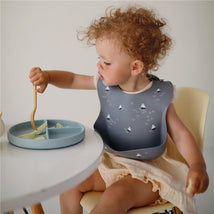 Mushie Silicone Baby Bib - Boats Image 2