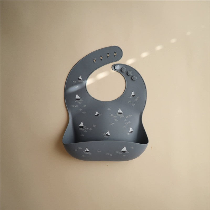 Mushie Silicone Baby Bib - Boats Image 6