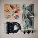Mushie Silicone Baby Bib - Planets Image 7