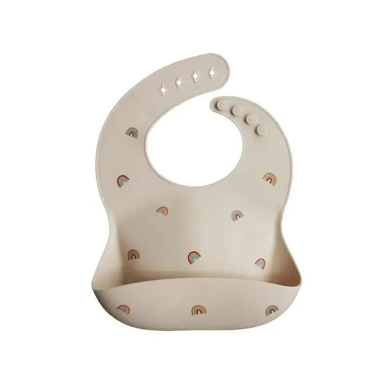 Mushie - Silicone Baby Bib - Rainbows Image 1