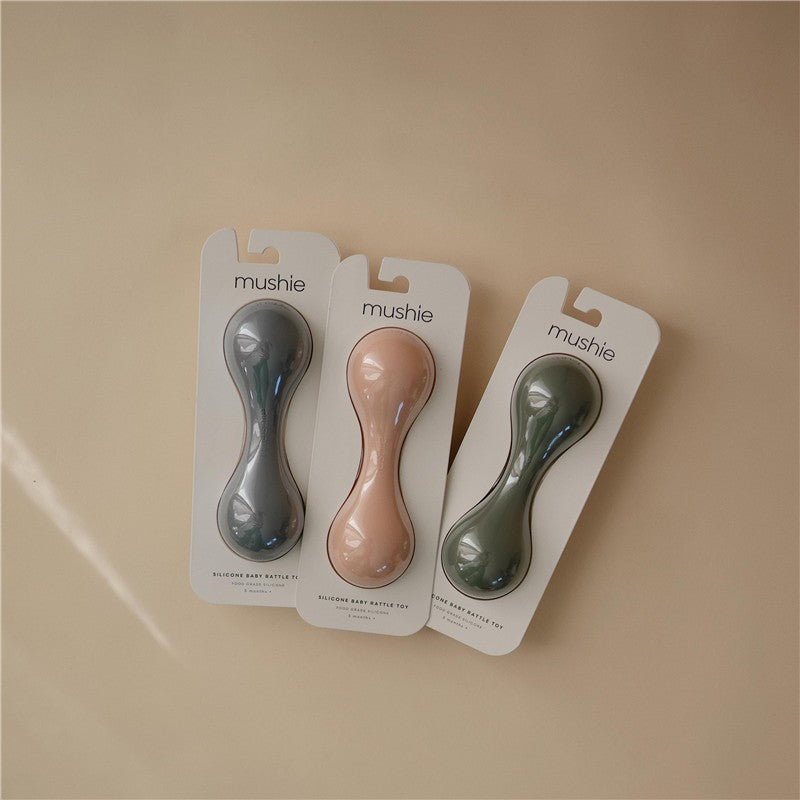 Mushie Silicone Baby Rattle Toy - Blush Image 6