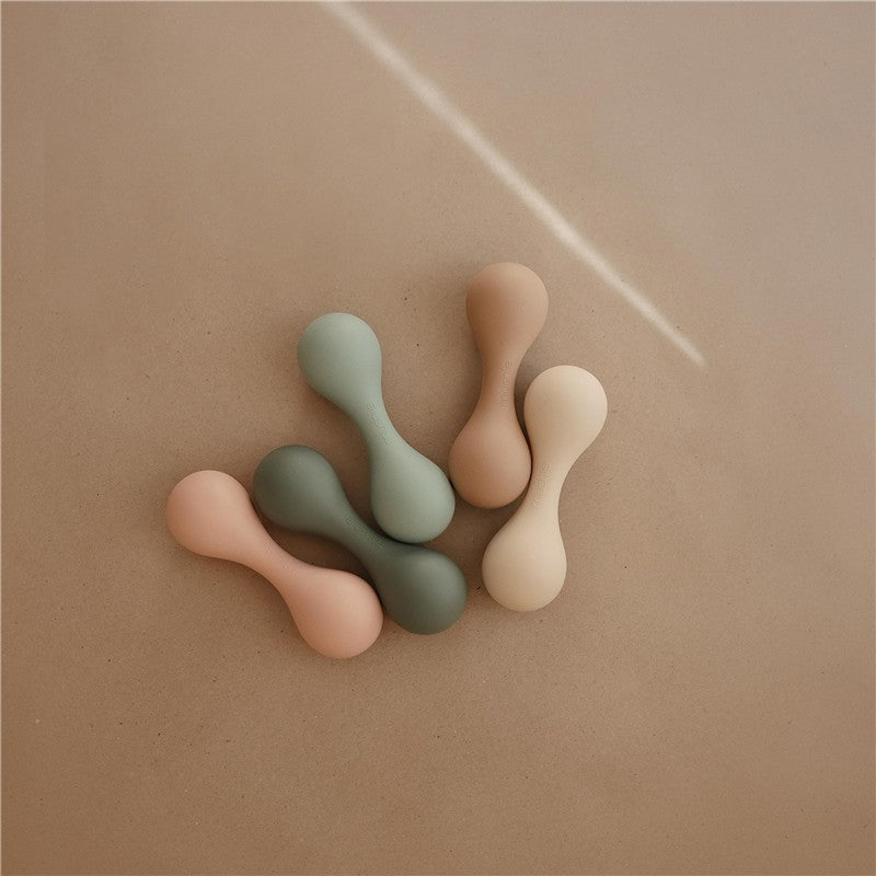 Mushie Silicone Baby Rattle Toy - Blush Image 7
