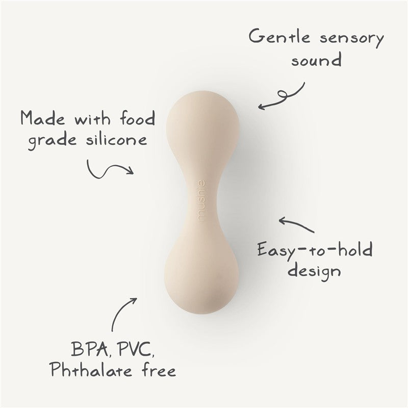 Mushie Silicone Baby Rattle Toy - Blush Image 8