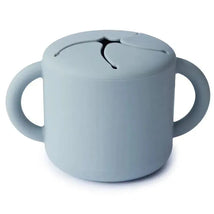 Mushie - Silicone Baby Snack Cup, Powder Blue Image 1