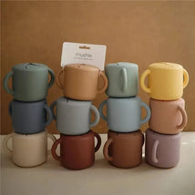 Mushie - Silicone Baby Snack Cup, Powder Blue Image 2