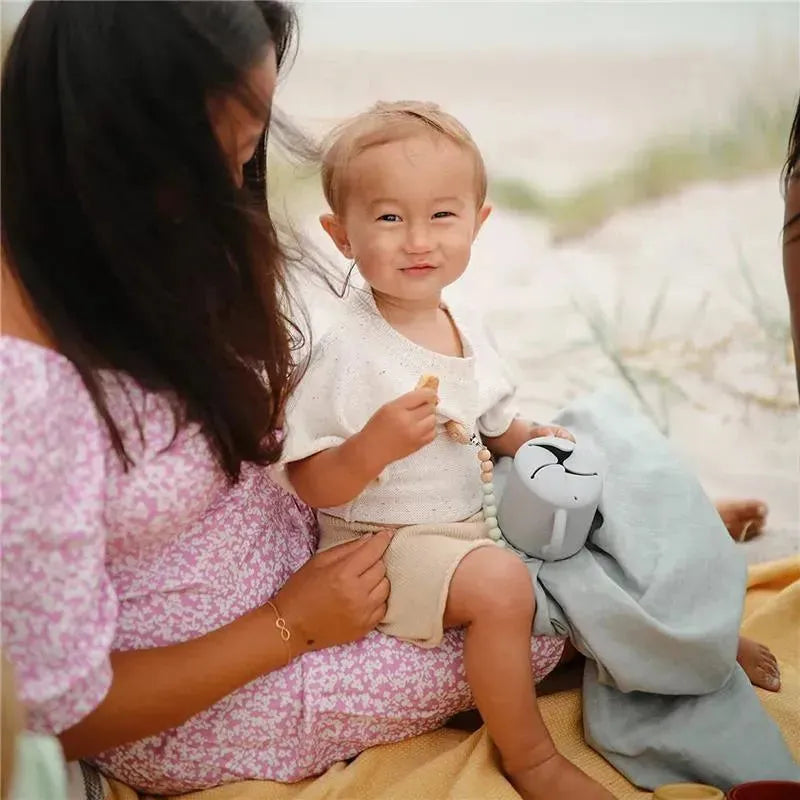 Mushie - Silicone Baby Snack Cup, Powder Blue Image 4