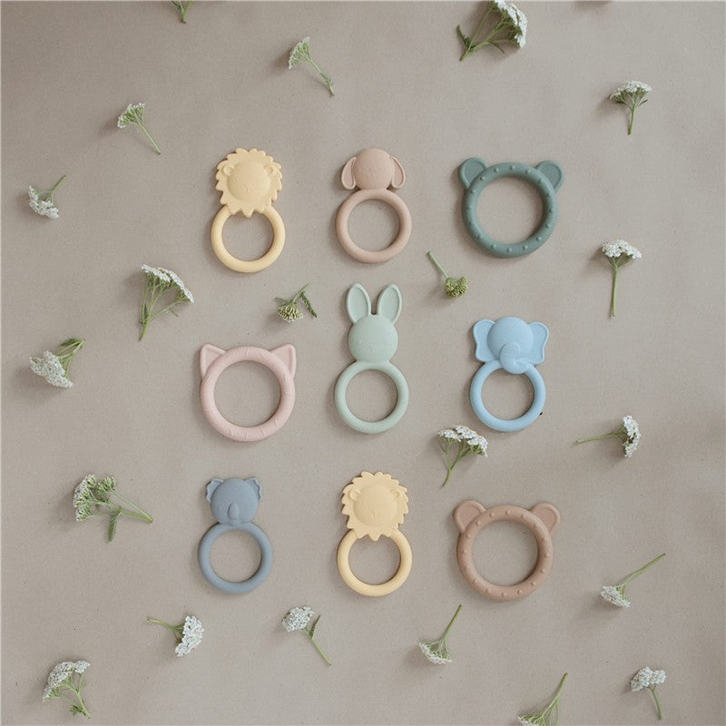 Mushie Silicone Bear Teether - Natural Image 4