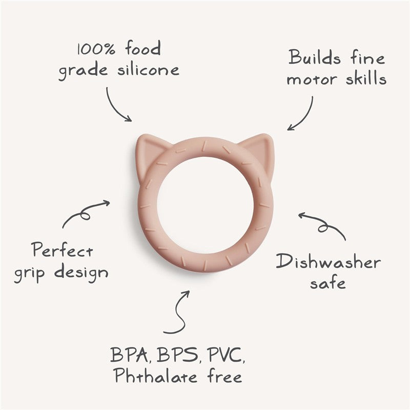 Mushie Silicone Cat Teether - Blush Image 9