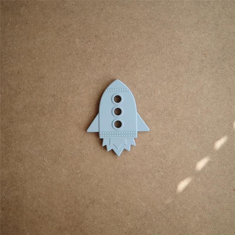 Mushie Silicone Baby Teether Rocket Cloud Image 2