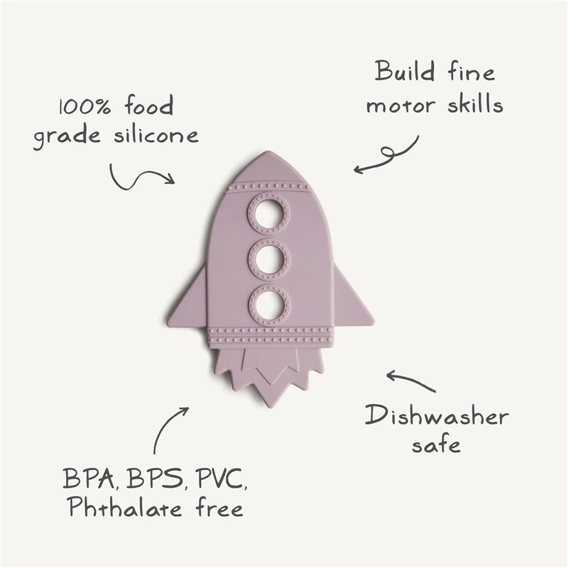Mushie Silicone Rocket Teether - Cloud Image 8