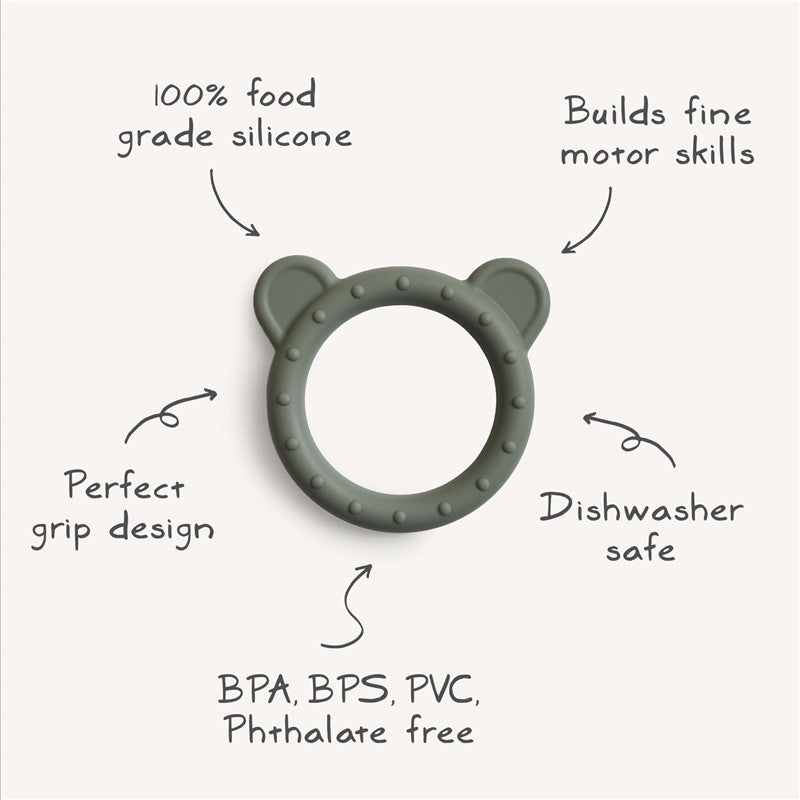 Mushie Silicone Bear Teether - Dried Thyme Image 9