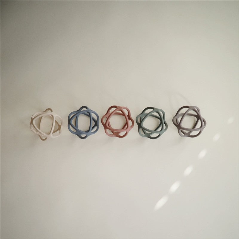 Mushie Silicone Ball Teether - Shifting Sand Image 2