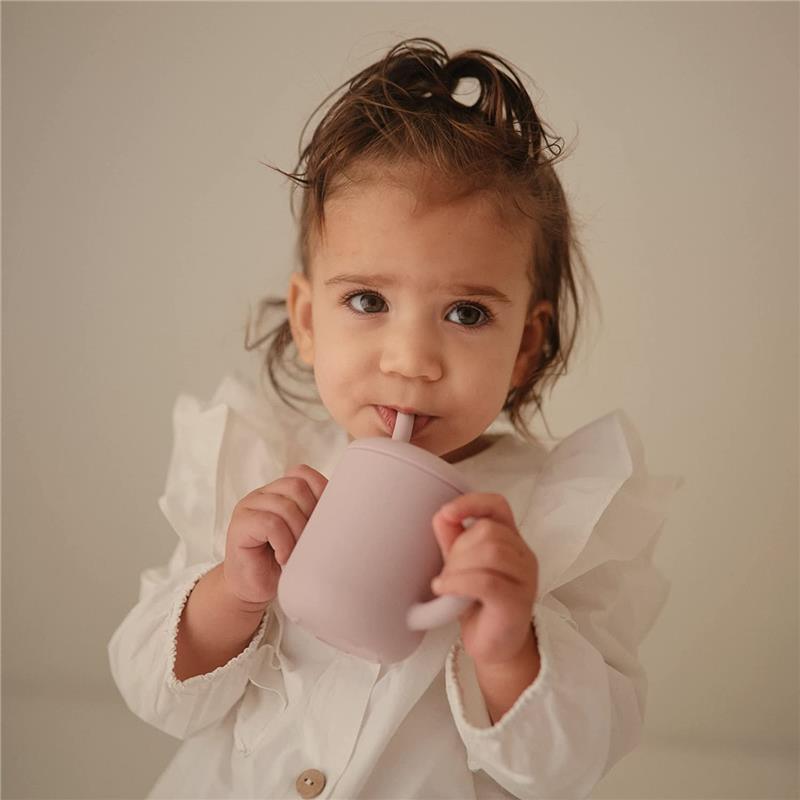 Mushie - Silicone Baby Training Cup & Straw, Blush Image 4