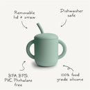 Mushie Silicone Training Cup + Straw - Blush Image 8