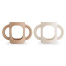 Mushie - Silicone Bottles Handles, Natural/Shifting Sand Image 1