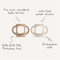 Mushie - Silicone Bottles Handles, Natural/Shifting Sand Image 2