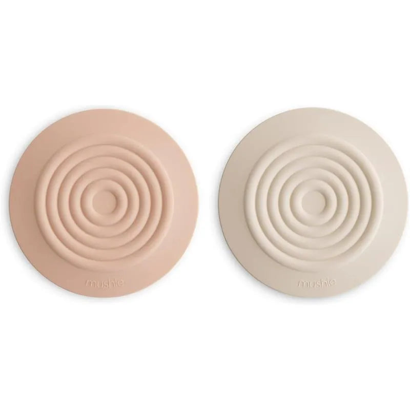 Mushie - Silicone Drain Stopper 2-Pk, Blush/Shifting Sand Image 1