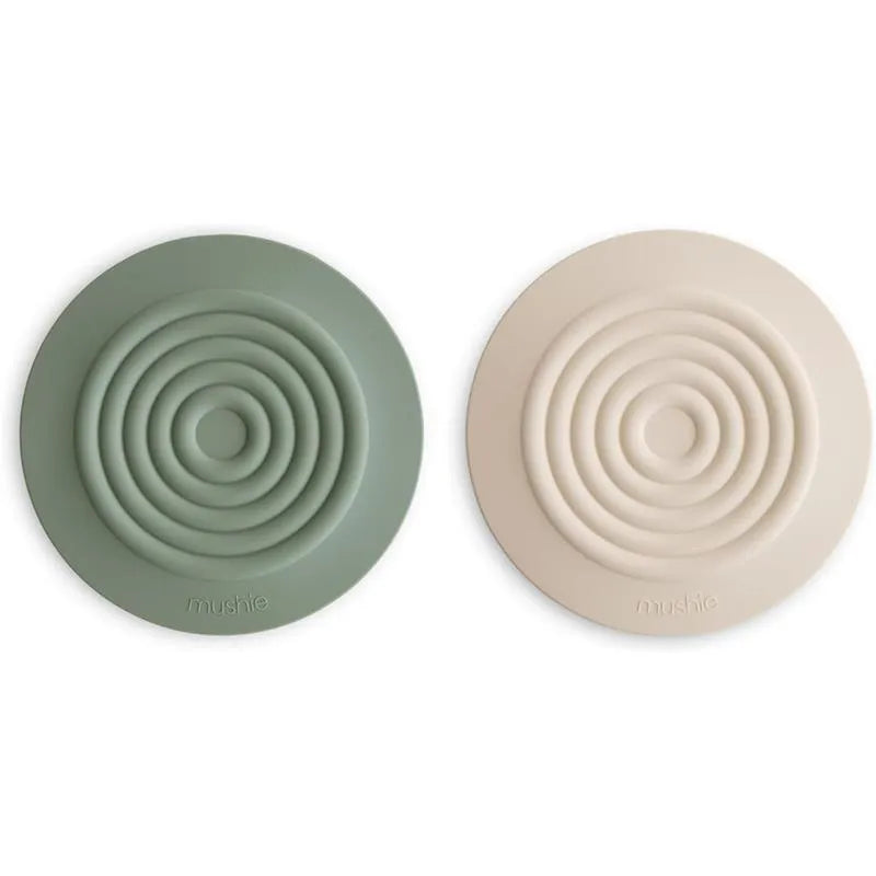 Mushie - Silicone Drain Stopper 2-Pk, Dried Thyme/Shifting Sand Image 1