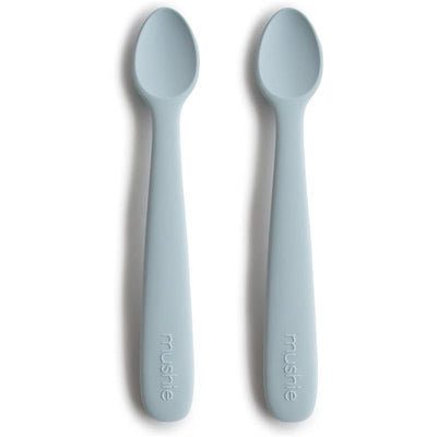 Mushie - Silicone Feeding Spoons, Powder Blue (2-Pack) Image 1