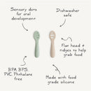 Mushie Silicone First Feeding Baby Spoons 2 Pack - Blush & Shifting Sand Image 2