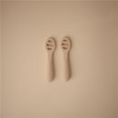 Mushie Silicone First Feeding Baby Spoons 2 Pack - Blush & Shifting Sand Image 3