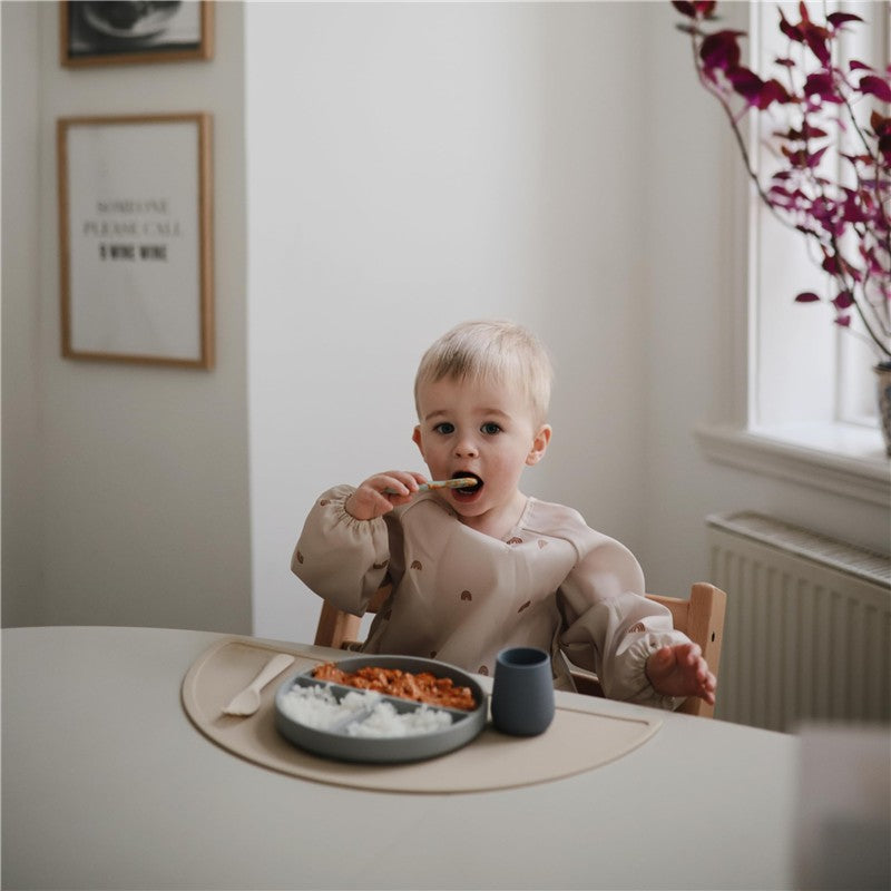 Mushie Silicone First Feeding Baby Spoons 2 Pack - Cambridge Blue & Shifting Sand Image 5