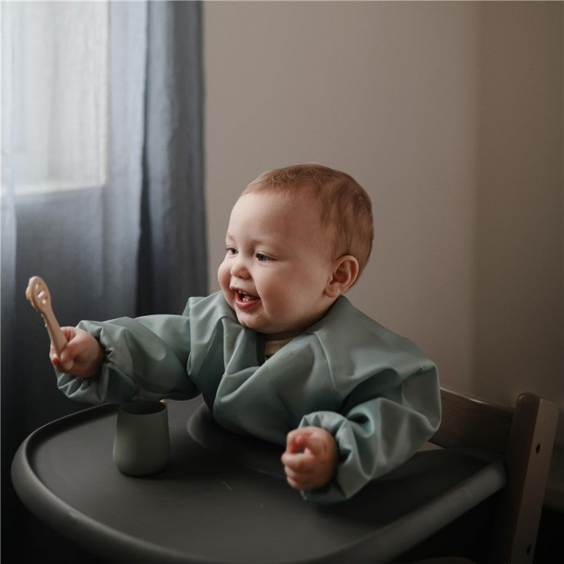 Mushie Silicone First Feeding Baby Spoons 2 Pack - Cambridge Blue & Shifting Sand Image 6